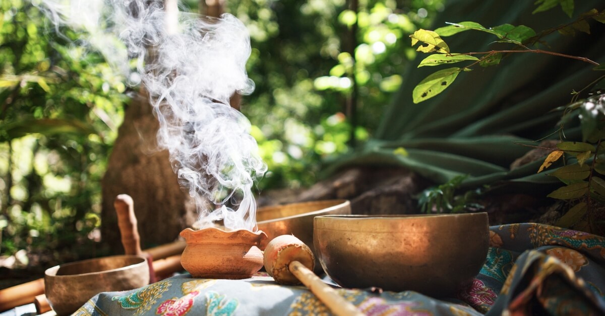 Incense Burning In Nature