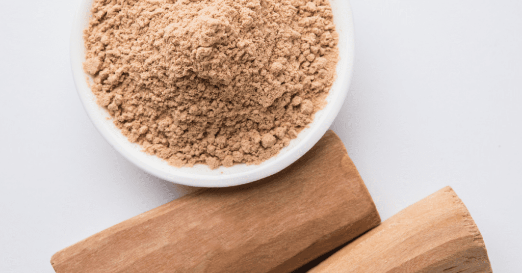 sandalwood powder and wood